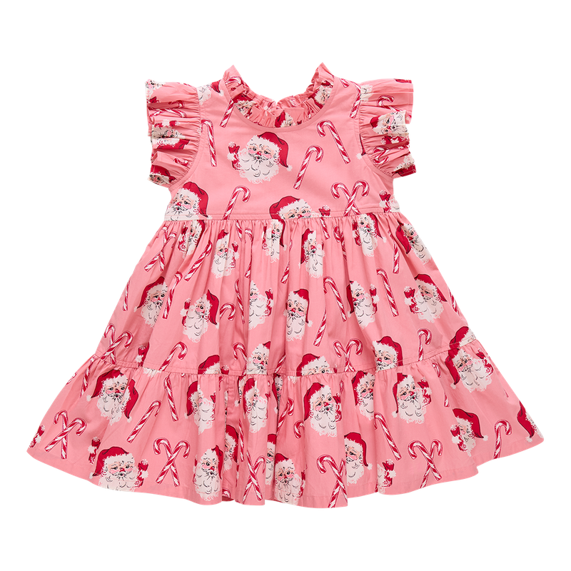 Jennifer Dress - Pink Candy Cane Santa
