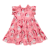 Jennifer Dress - Pink Candy Cane Santa