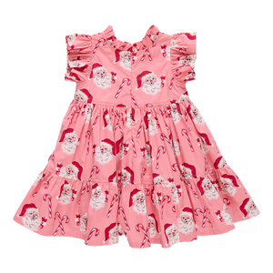 Jennifer Dress - Pink Candy Cane Santa