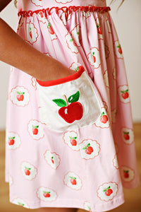 Pink & Apples Back to School Pocket Dress