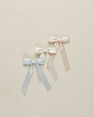 Satin Ribbon Bow - Blush, Ivory, Powder Blue