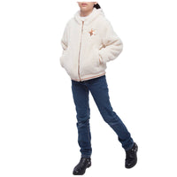 Girls' Teddy Fleece Hooded Sherpa Jacket - Beige