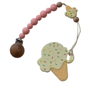 Teether & Clip Bundle - Vanilla Ice Cream