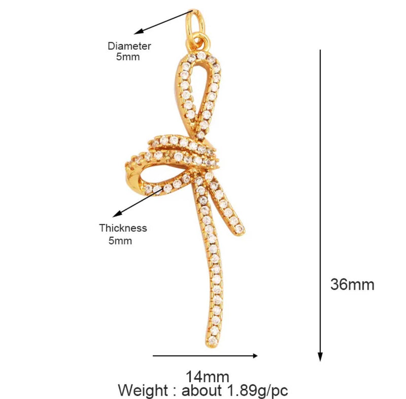 Large Pave Knotted Bow Charm