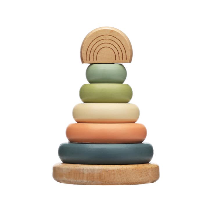 Wooden Stacking Rainbow Tower Baby Toy