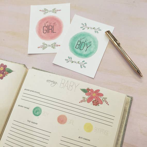 Pregnancy Journal BUMP to BABY Floral Wreath