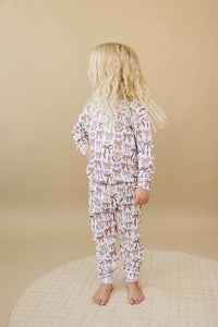 Jogger Set - Mocha Bows - 0-3M