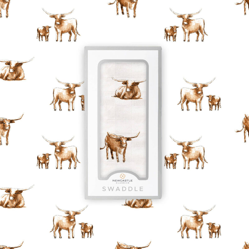 Longhorn Swaddle - Muslin Blanket