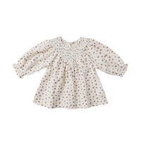V Smocked Dress - Winter Ditsy