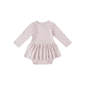 Pointelle Skirted Bodysuit - Lilac Ditsy
