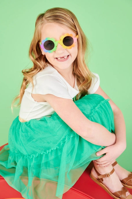 Rainbow Flower Sunglasses - Smoked Lenses
