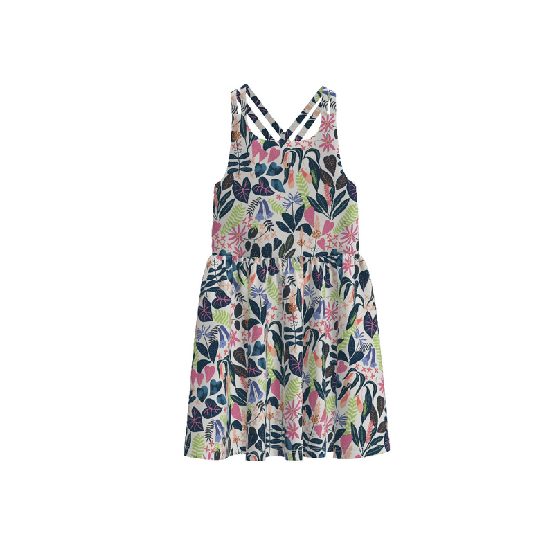 Strappy Back Skirted Dress - Amazon Rainforest Floral