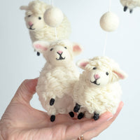 White Sheep - Felt Baby Mobile