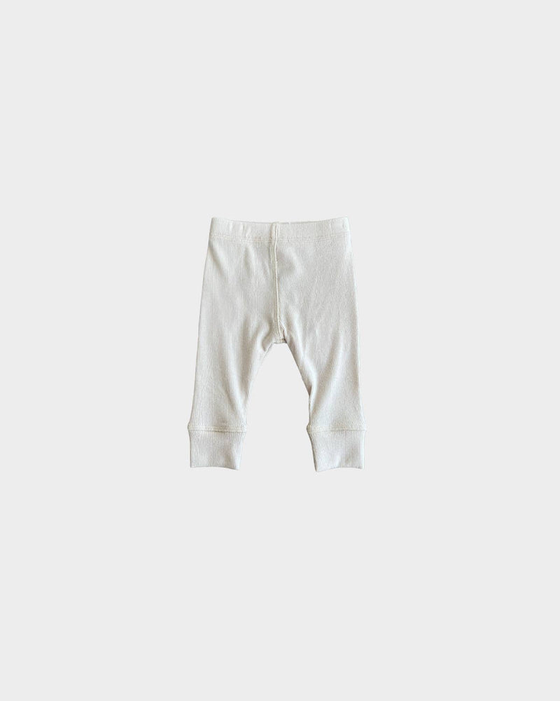 Baby Ribbed Leggings - Cream