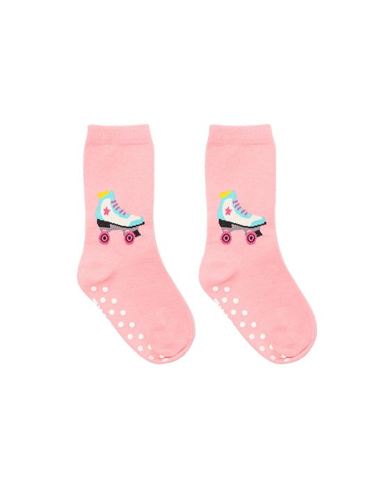 3D Packaged Crew Socks - Kids - Roller Skate - Pink