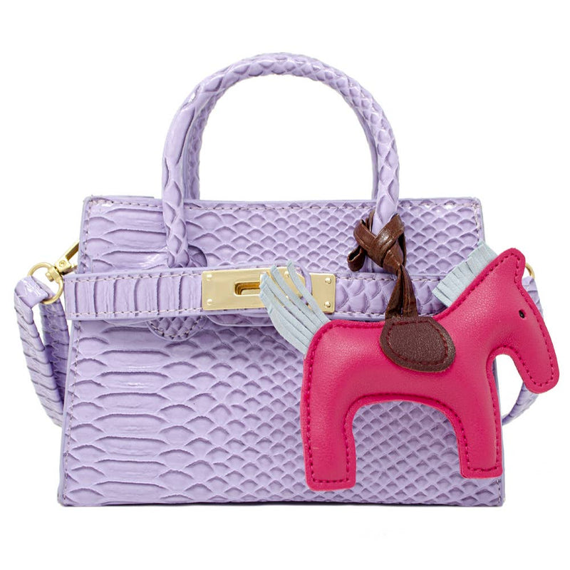 Crocodile Pony Handbag - Lavender
