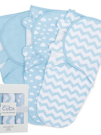 Baby Easy Swaddle Blankets 3 Pack | Blue
