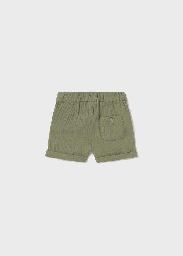 Sage Cotton Wide Leg Baby Boy Shorts