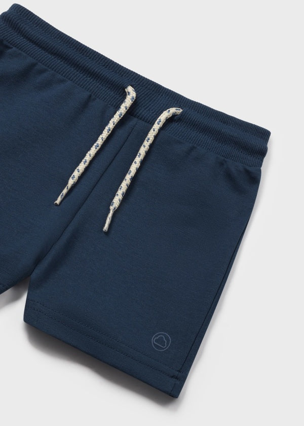 Navy Drawstring Knit Shorts