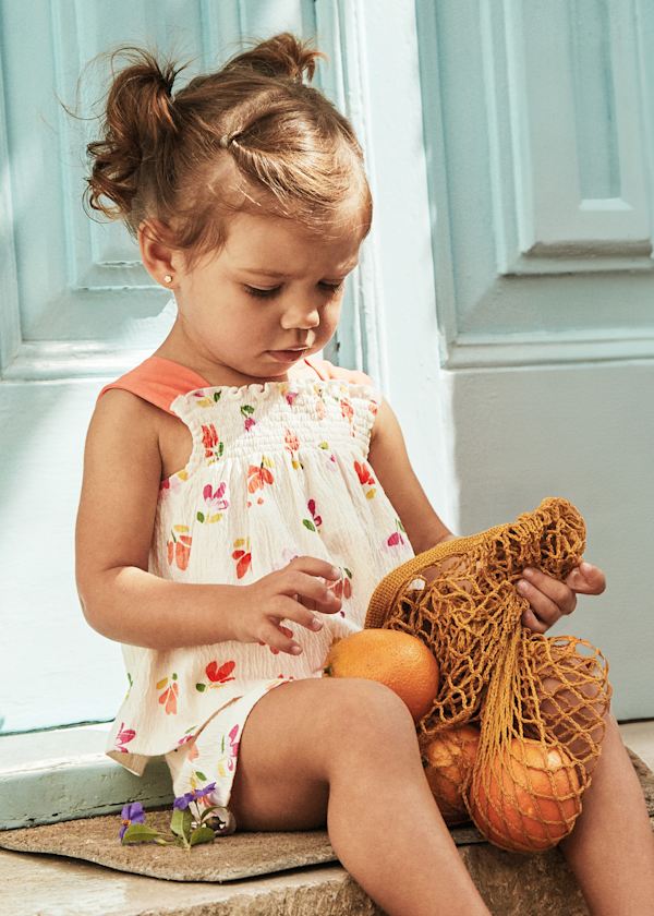 Bambula Carrot Floral Baby Tank & Shorts Set