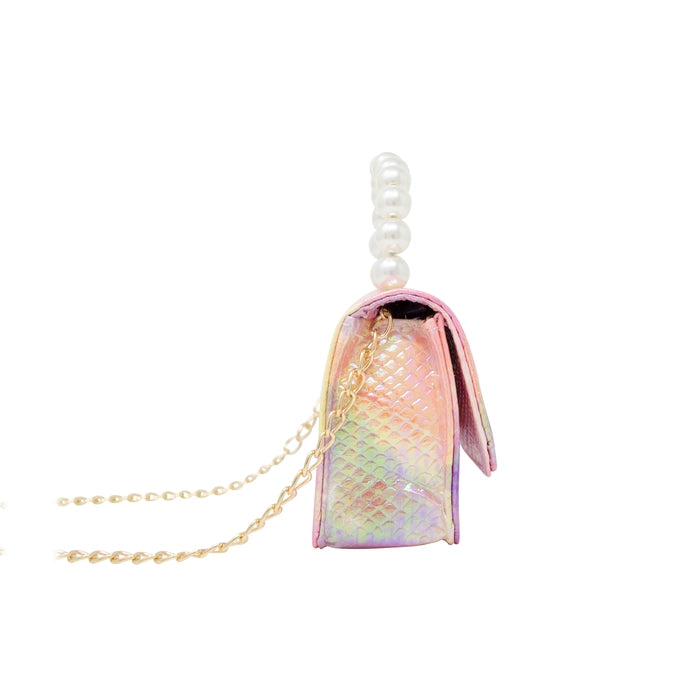 Tie Dye Crocodile Pearl Handle Bag - Pink