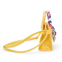 Vivid Crocodile Scarf Handbag - Yellow