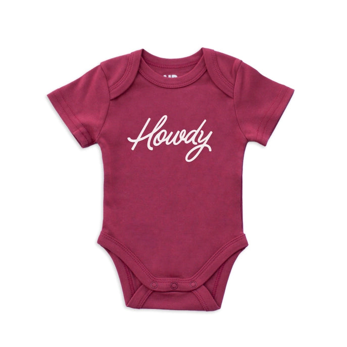 Howdy Baby Onesie - Brick