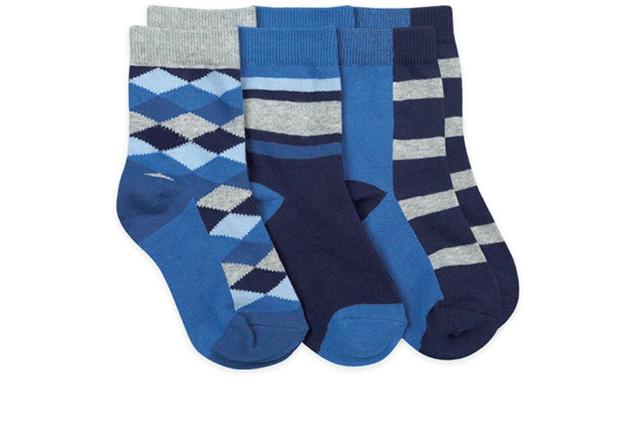 Argyle & Stripe Dress Crew Socks 3 Pair Pack