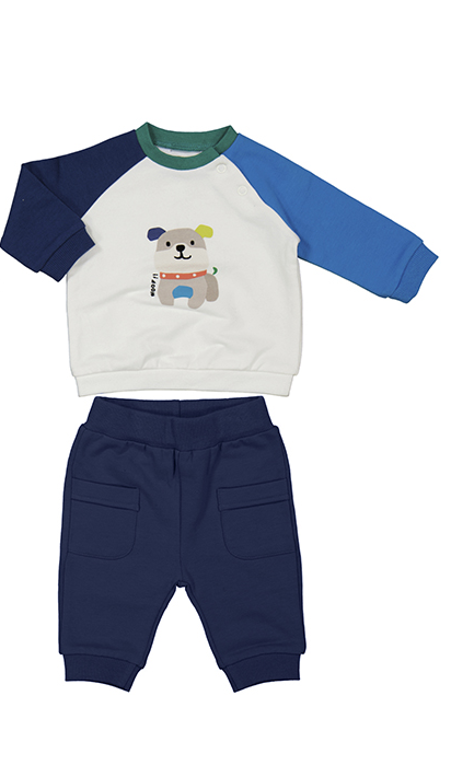 Blue & White Pup 2 Piece Jogger Set