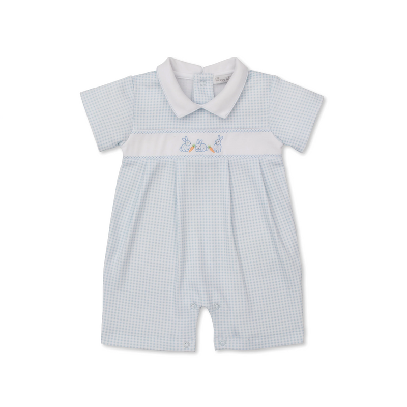 Baby Bunny Patch Short Playsuit - Blue