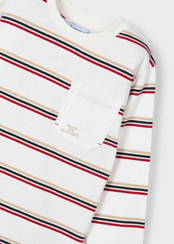 Outdoors - Striped LS Pocket Tee