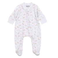 Bunny Hop Ivory Zipper Footie