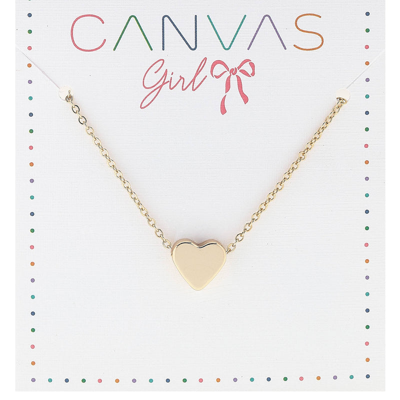 Scarlett Heart Children's Necklace in Shiny Gold