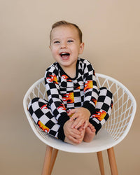 Bamboo Two Piece Set - Checker Blaze