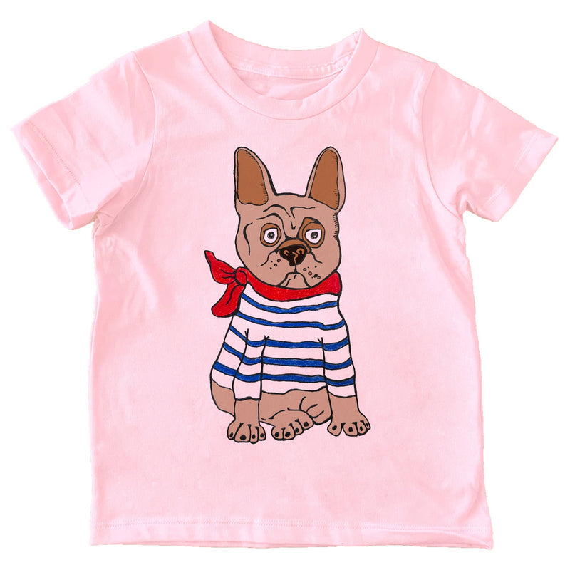 Frenchie - Kids Pink Cotton Tee