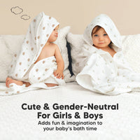 KeaBabies Lyra Muslin Hooded Towel - Meadow