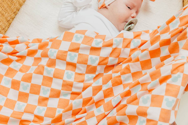 Mickey Mouse Check - Single Knit Swaddle Blanket