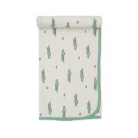 Green Crocodile Walk Print Blanket