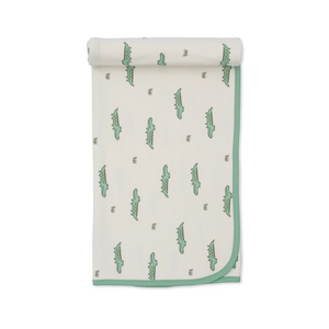 Green Crocodile Walk Print Blanket