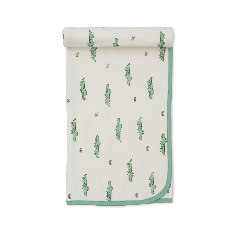 Green Crocodile Walk Print Blanket