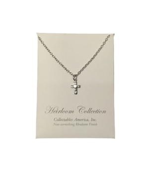 Rhodium Cross 16" Necklace