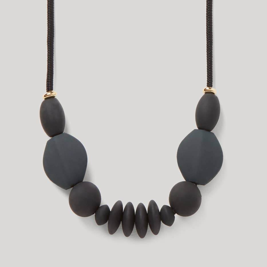 Charcoal Signature Teething Necklace - 32"
