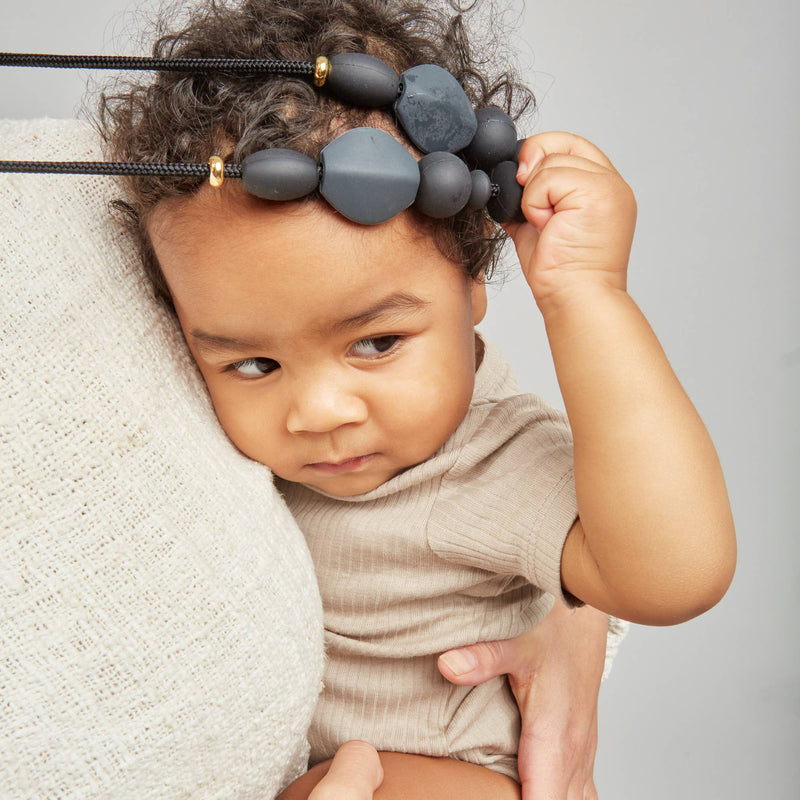 Charcoal Signature Teething Necklace - 32"