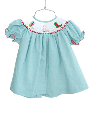 Holiday Boots Smocked Helen Dress