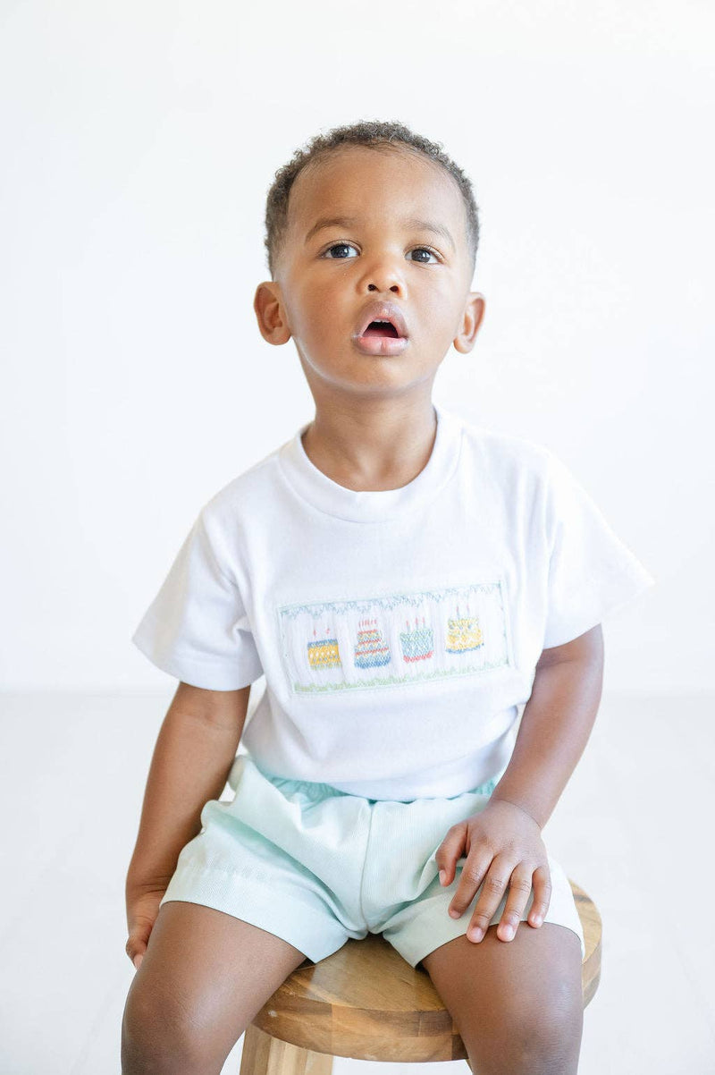 Mint Green Birthday Boy Shirt & Shorts Set