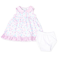 Sweet Strawberries Pink Collared S/L Dress