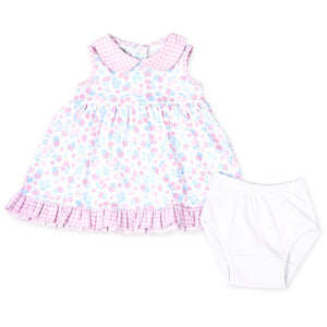 Sweet Strawberries Pink Collared S/L Dress