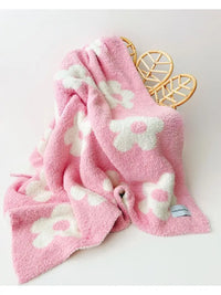 Daisy Fuzzy Blanket - Pink