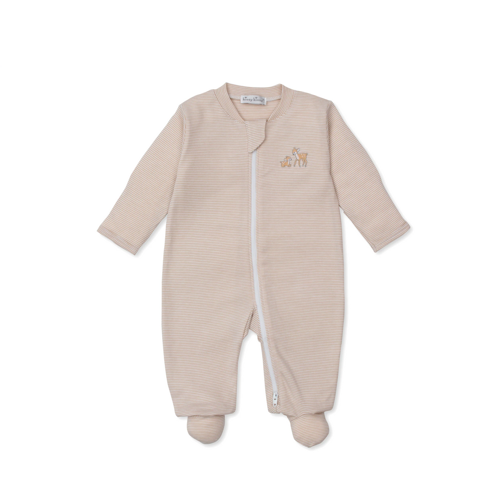 Forest Fanfare Tan Stripe Footie