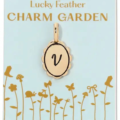 Charm Garden - Scalloped Initial Charm - Gold